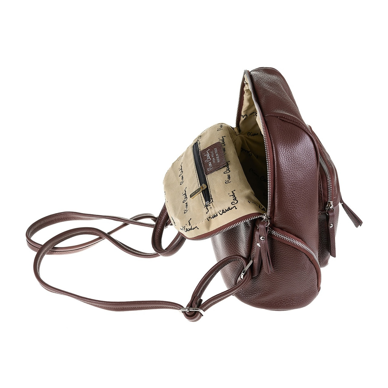 Zaino da donna in pelle Made in Italy - Modello Lunaria Pro - Casual - 28.0 x 31.0 x 14.0 cm