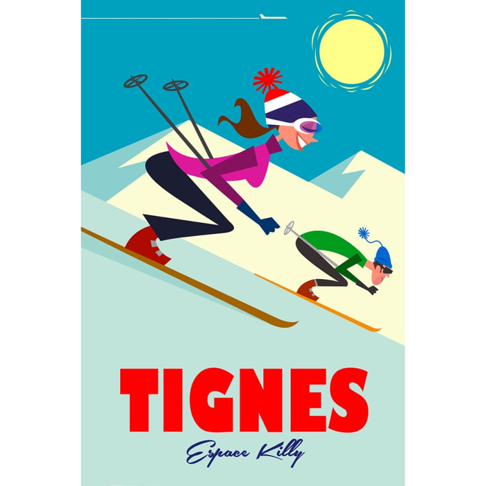 Tableau ski à tignes Toile imprimée