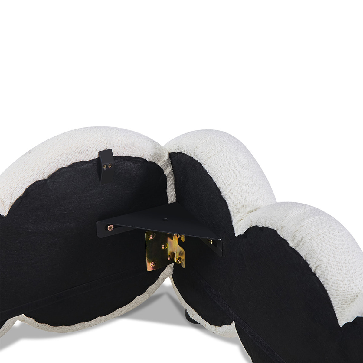 Lit coffre laine bouclée blanche