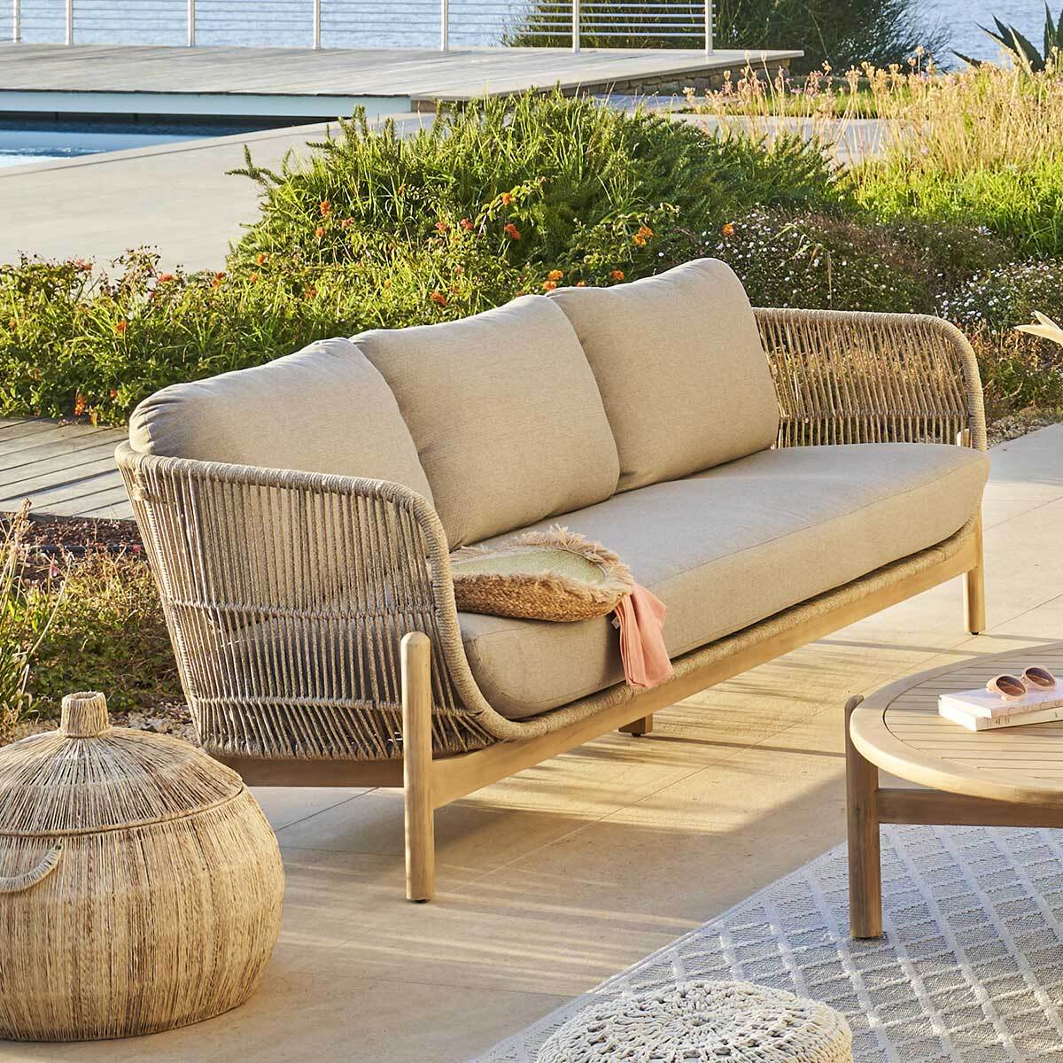 Canapé de jardin "Deona" 3 places en acacia