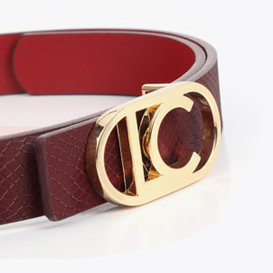 Cintura Reversibile Texture Serpente