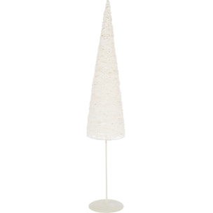 J-Line décoration sapin de Noël Sur Base - métal/papier - blanc - large