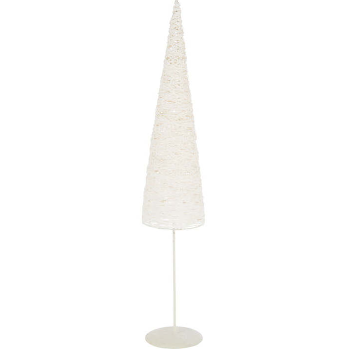 J-Line décoration sapin de Noël Sur Base - métal/papier - blanc - large