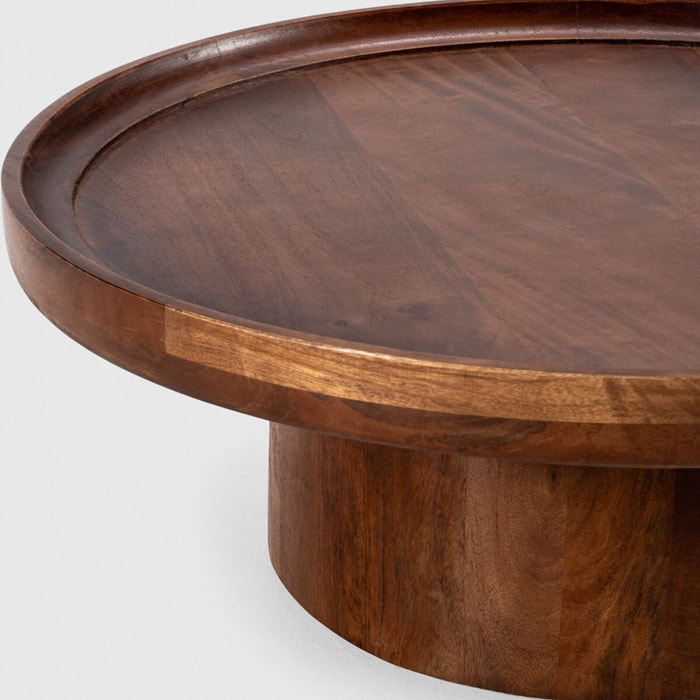 Table basse ronde en bois de manguier - SUNNA