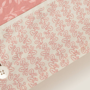 Funda de almohada algodón estampado floral Ritpat color rosa 100% Algodón