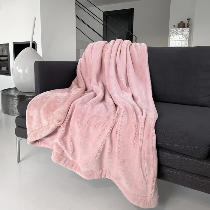 Plaid polaire 130x170cm 760g/m² - Cozy rose