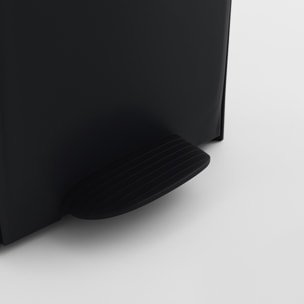 Cubo de basura o reciclaje 70l en negro, vertical, en 2 compartimentos, papelera para residuos, 76 cm de altura, fácil gestión, negro antracita