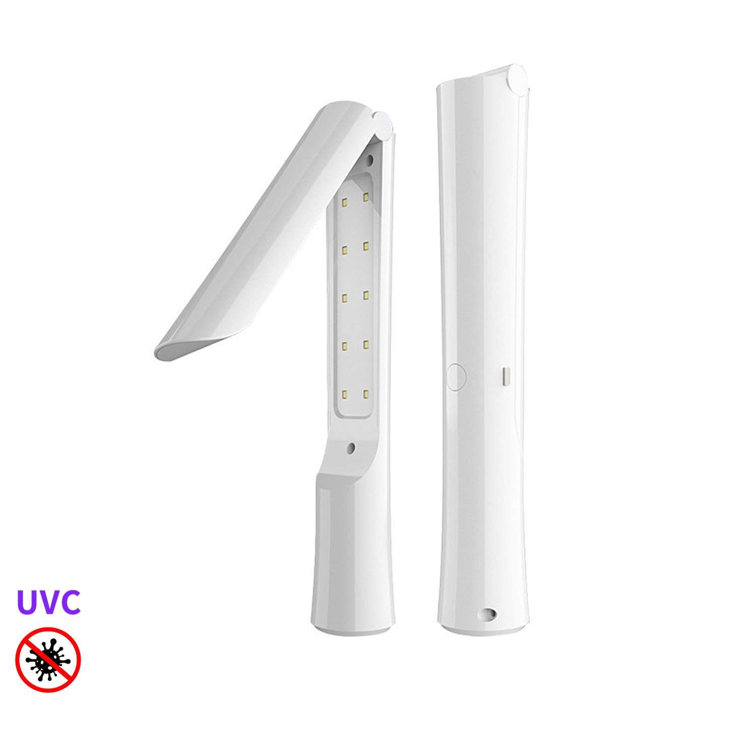 DAM Lampada UVC portatile pieghevole 4x4x25 Cm. Colore bianco