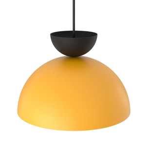 Lampada a sospensione Lunaro in acciaio color arancione