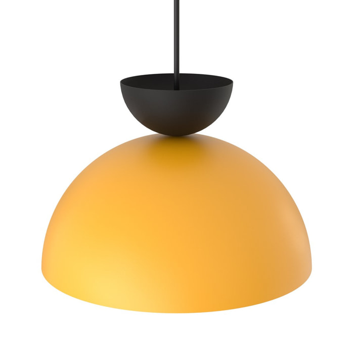 Lampada a sospensione Lunaro in acciaio color arancione