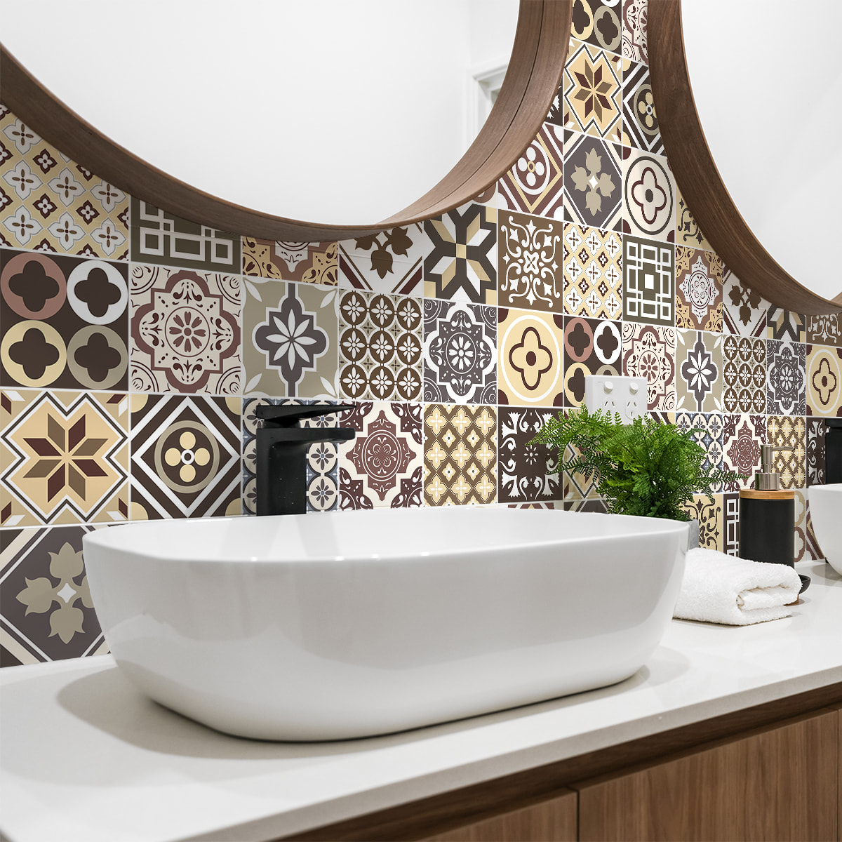 Stickers muraux - Sticker Mural Carrelage adhésif Cuisine Salle de Bain - 24 STICKERS CARRELAGES MANONINA