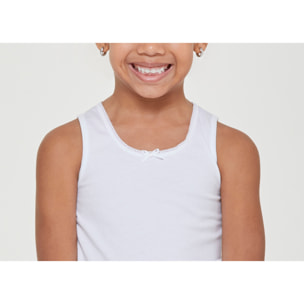 Canotta girocollo a spalla larga bimba in cotone organico