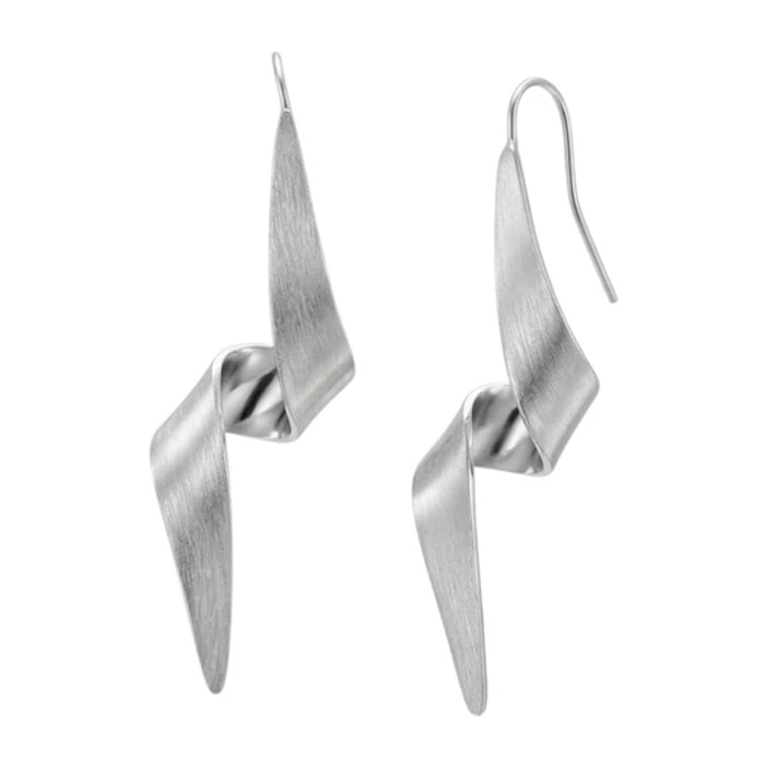 Pendiente Espiral con gancho en plata