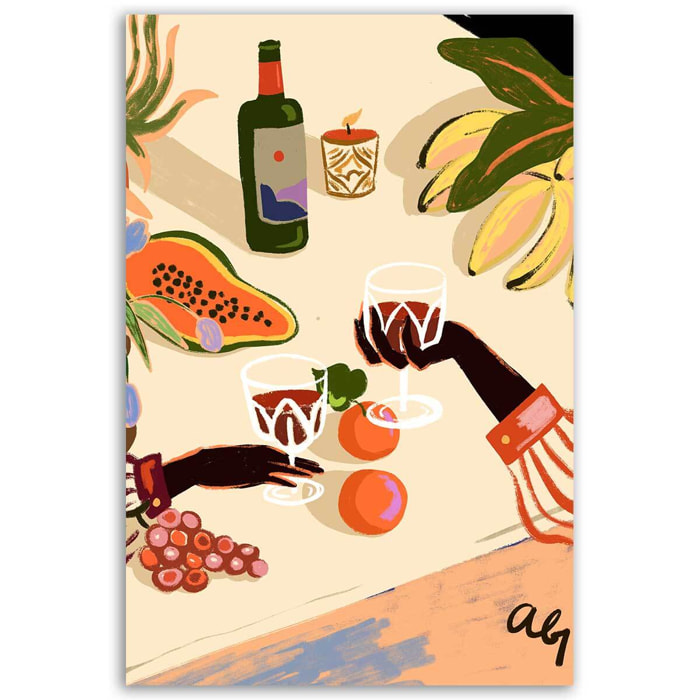 Tableau cuisine vintage On trinque sous les tropiques Toile imprimée