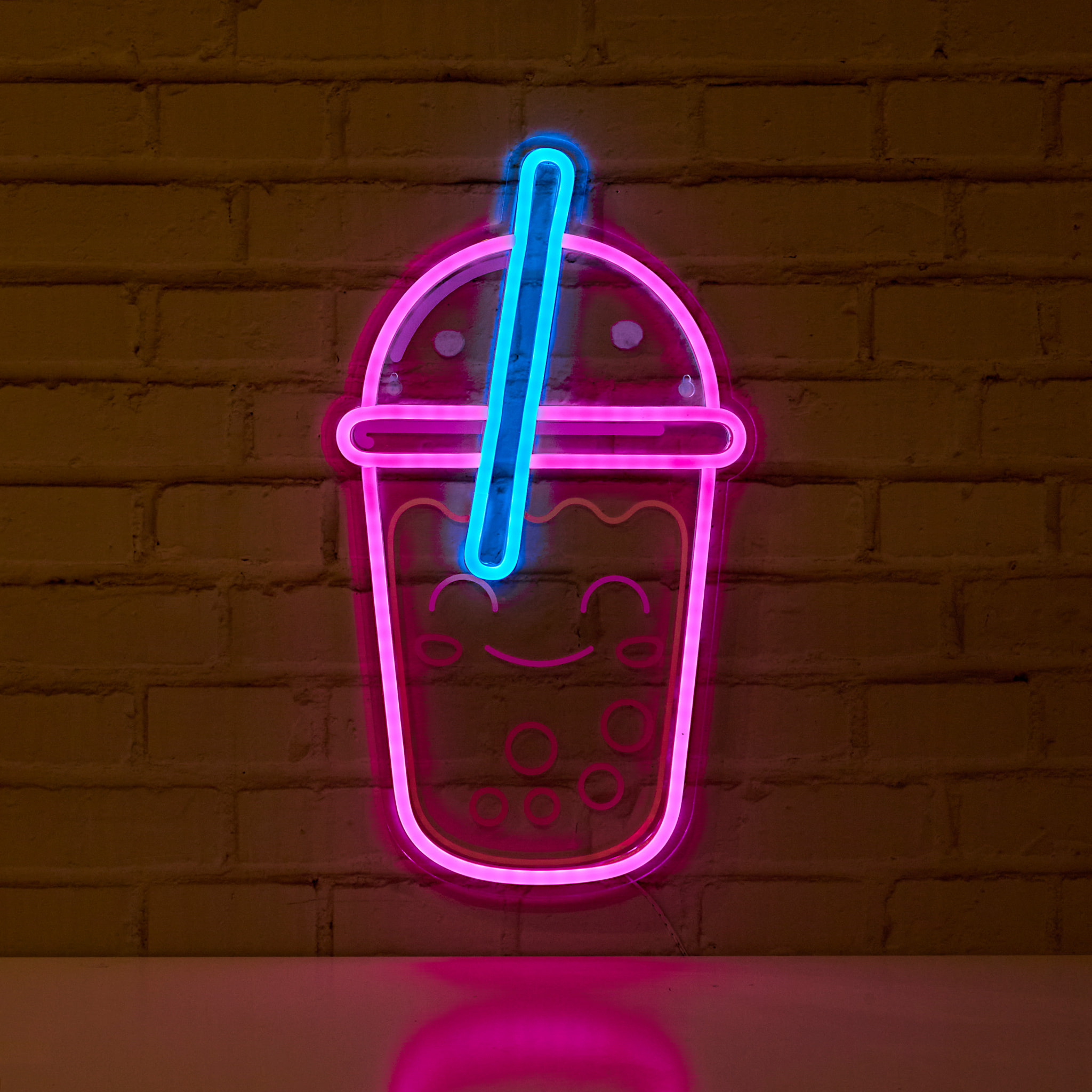 Lampe Kawai Bubble Tea Effet Neon