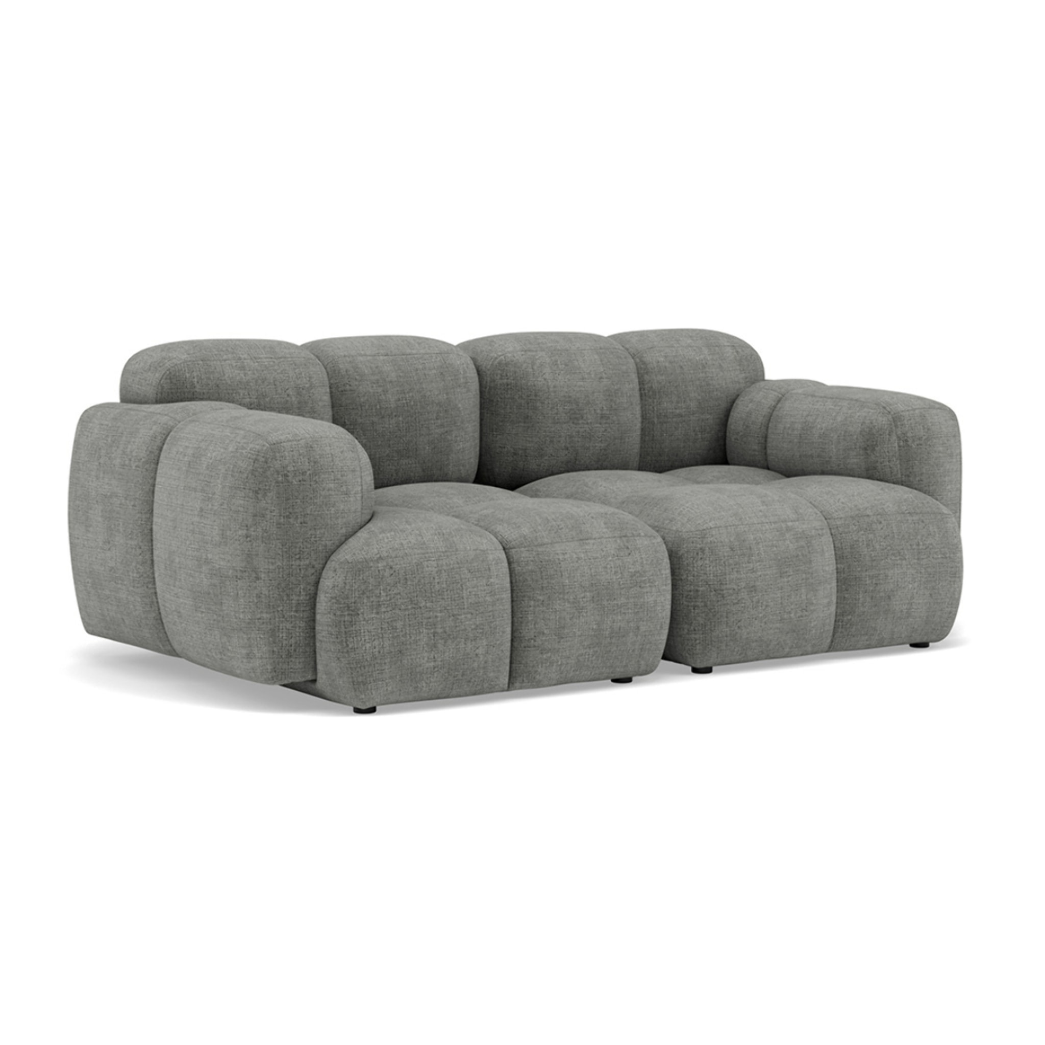 Grace - canapé modulable 2 places en velours texturé - Gris