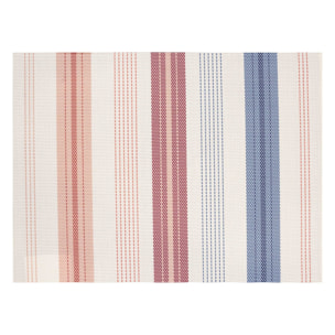 Set de table rayé plastique - Brique