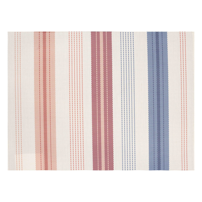 Set de table rayé plastique - Brique