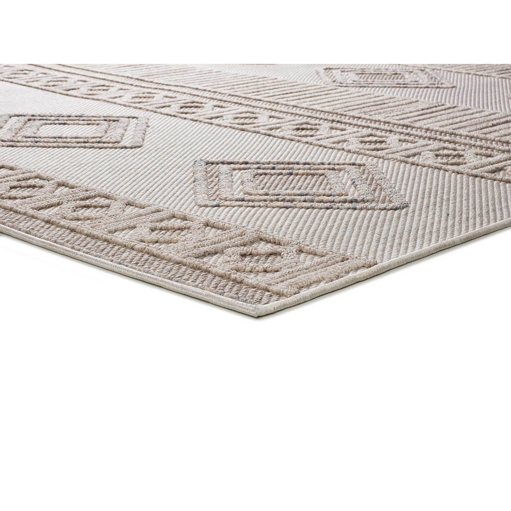ELEMENT Alfombra étnica con relieve en color beige, varias medidas disponibles.