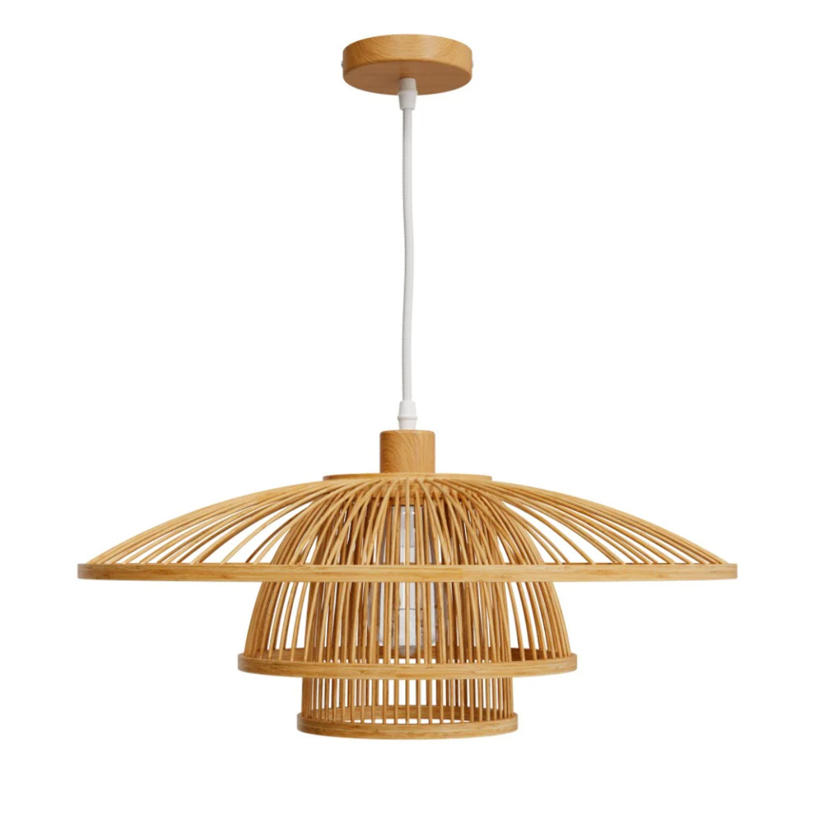 Suspension en bambou naturel et métal D50 cm - Mirabel