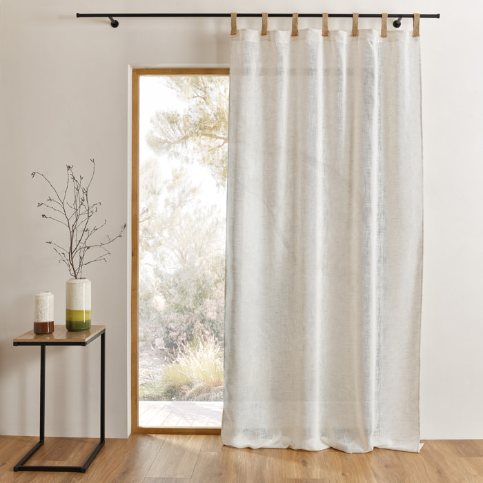Rideau en tissu polylin à pattes en jute - Lin