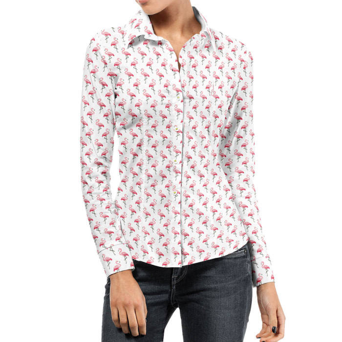 Puro Arte - Camisa Mujer - 100% Algodón Popelín - Flamenkines