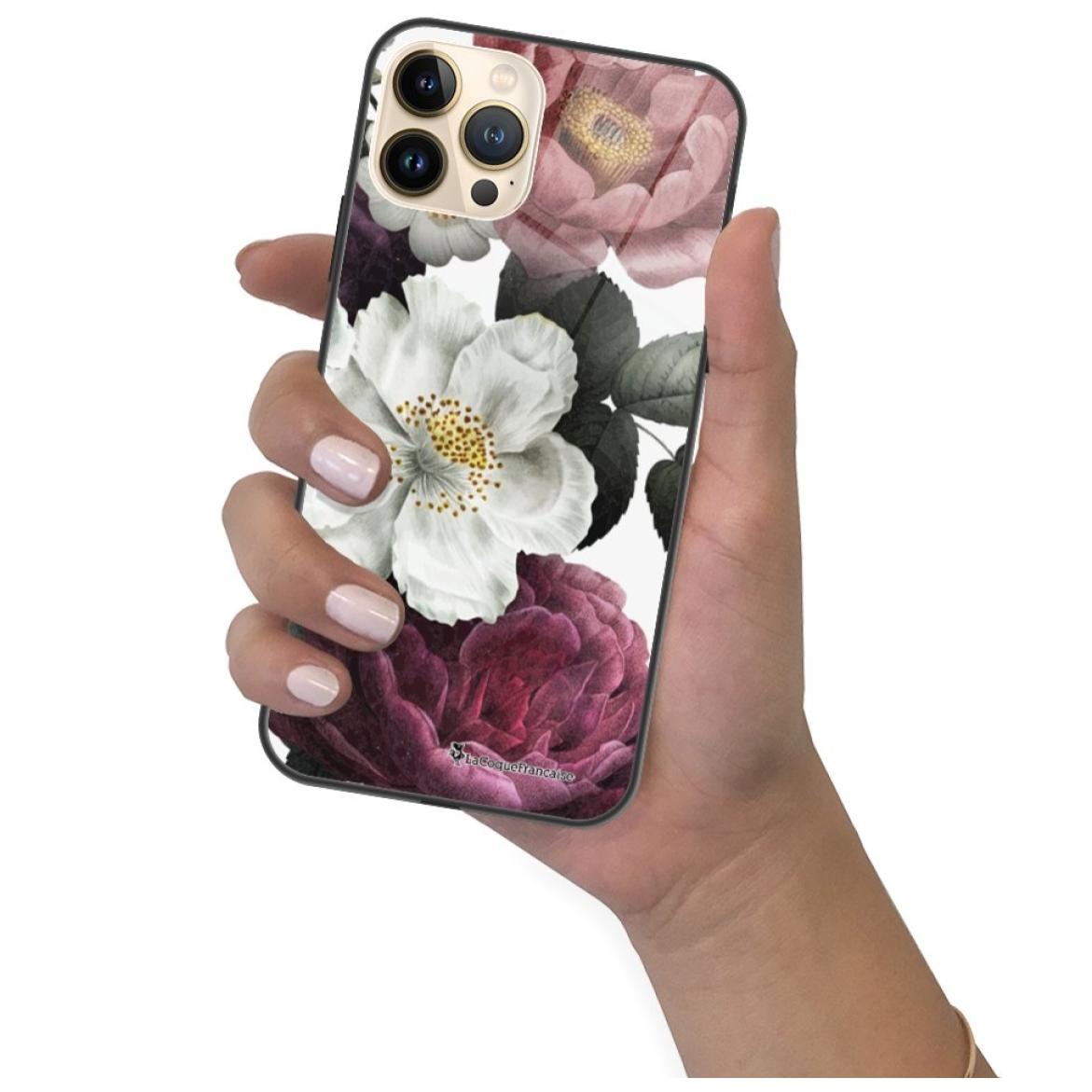Coque iPhone 13 Pro Coque Soft Touch Glossy Fleurs roses Design La Coque Francaise