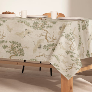 Mantel estampado antimanchas GARZA VERDE