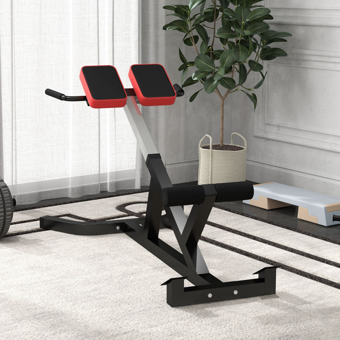 SPORTNOW Silla Romana Ajustable, Banco para Hiperextensiones Multifuncional, Altura y Respaldo Regulables, Carga 120 kg, Multifunción para Entrenamiento de Abdominales y Espalda en Casa
