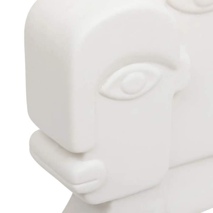 Statue visage "Soleya" H26cm blanc