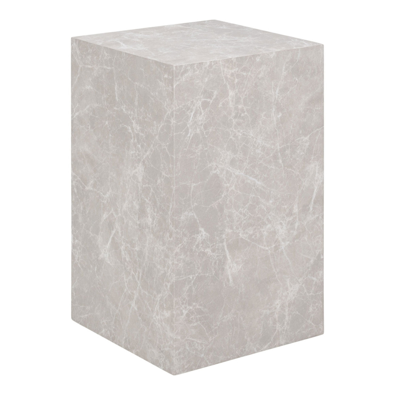 Tavolino d'appoggio Prague effetto marmo beige 30x30x50 cm
