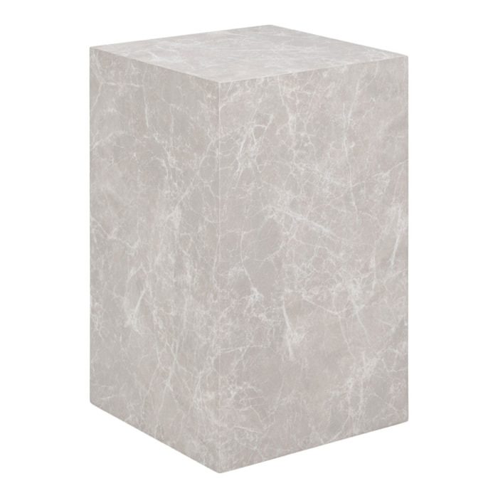 Tavolino d'appoggio Prague effetto marmo beige 30x30x50 cm