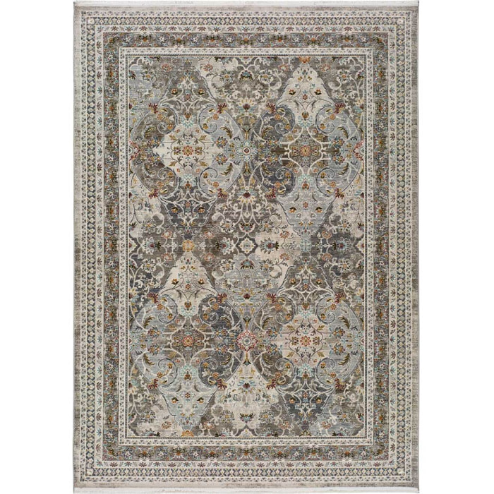 KERMAN Alfombra vintage de pelo corto gris, varias medidas disponibles.