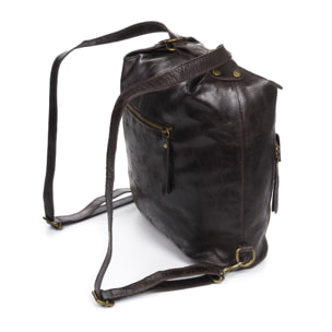 Irene Bolso de Hombro Mochila Mujer.Piel auténtica Gamuza Lavado a la Piedra