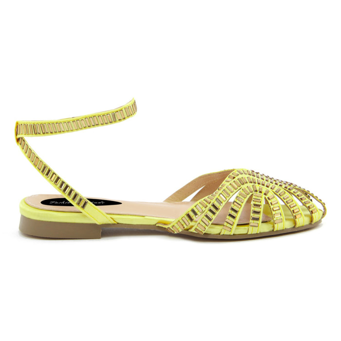 Sandalo flat Donna colore Giallo