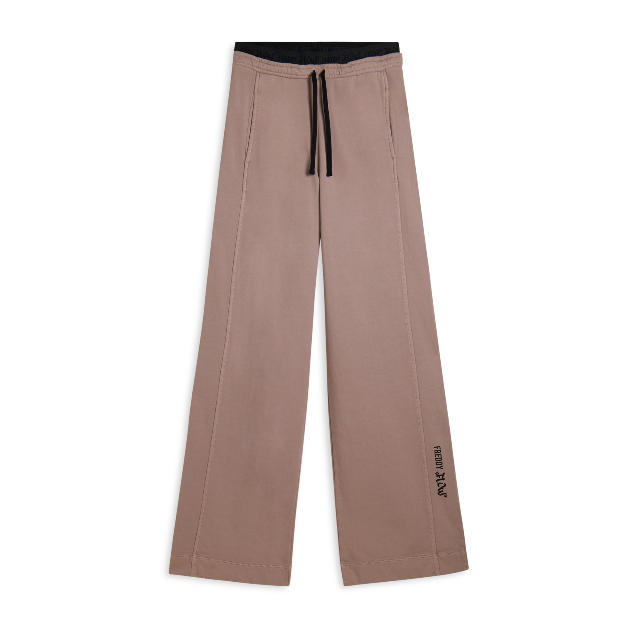 Pantaloni wide leg in felpa con stampa Flow