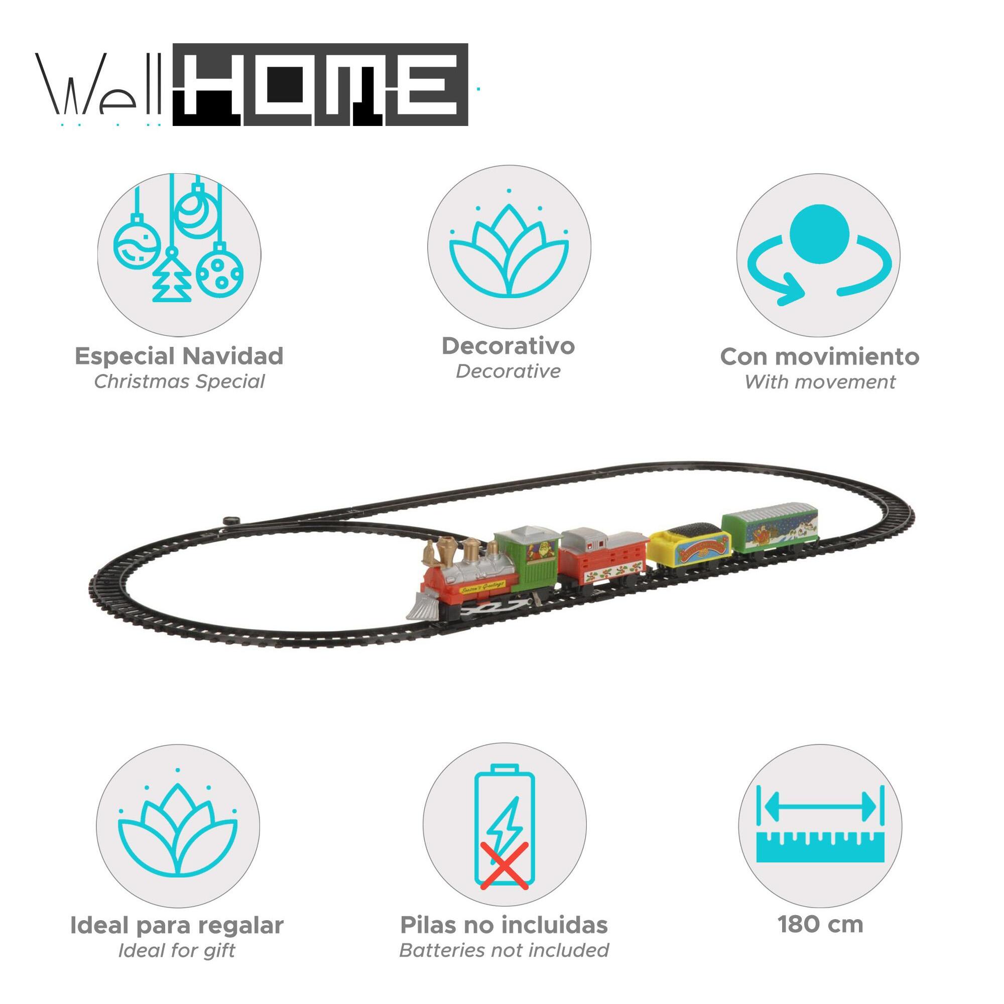 Juego de tren de navidad de 9 piezas con vía de 180cm