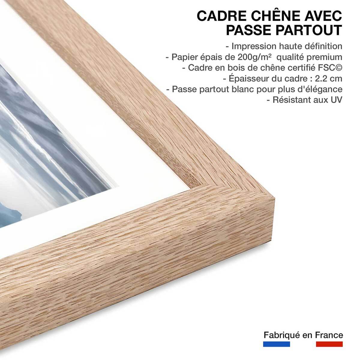 Affiche Un matin à l'Aiguille du Midi Affiche sous cadre bois