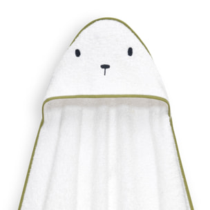 Capa Baño 1X1 Mod Oso+Dudu Muselina Bco/Verde