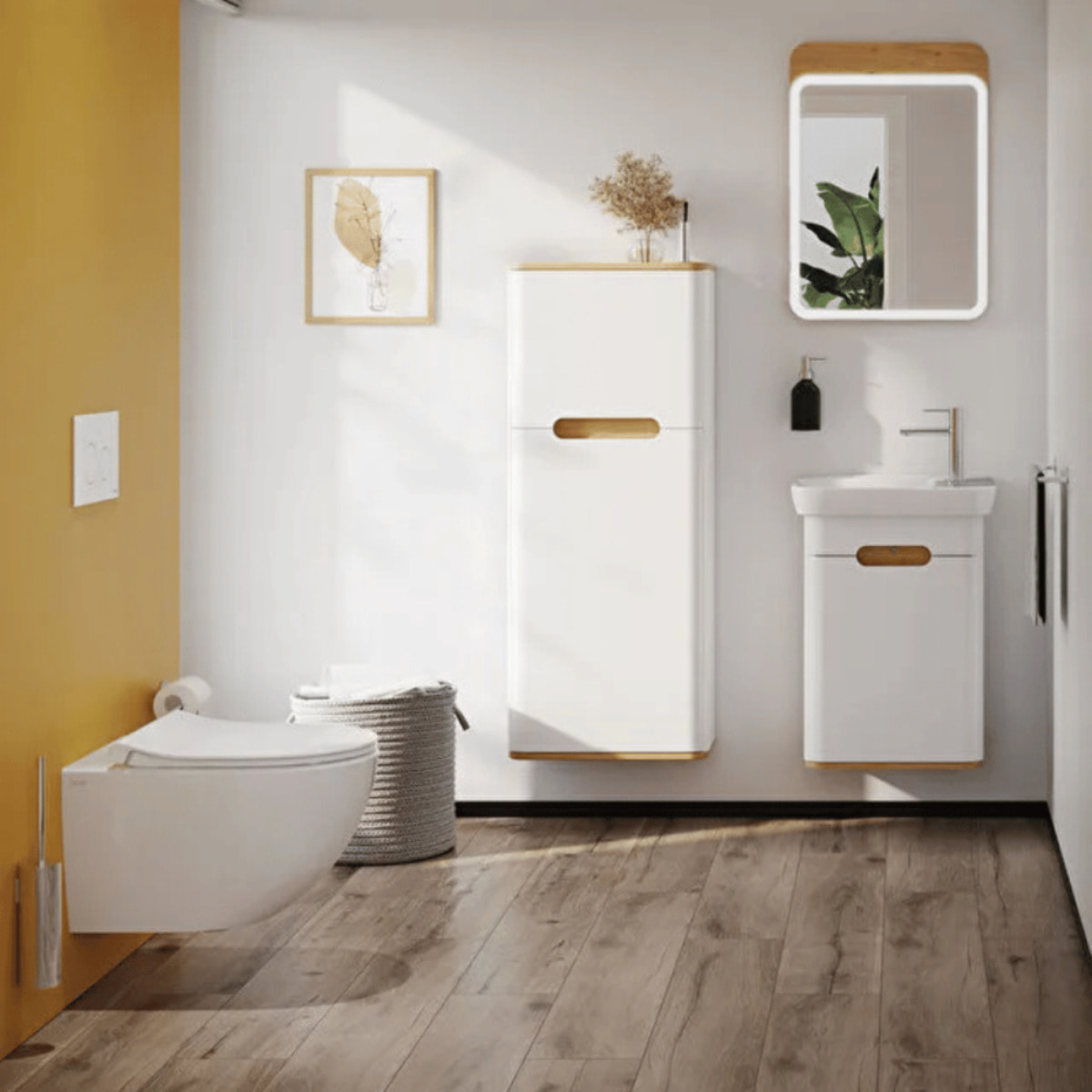 WC suspendu sans bride Sento blanc + abattant