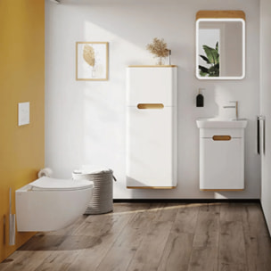 WC suspendu sans bride Sento blanc + abattant
