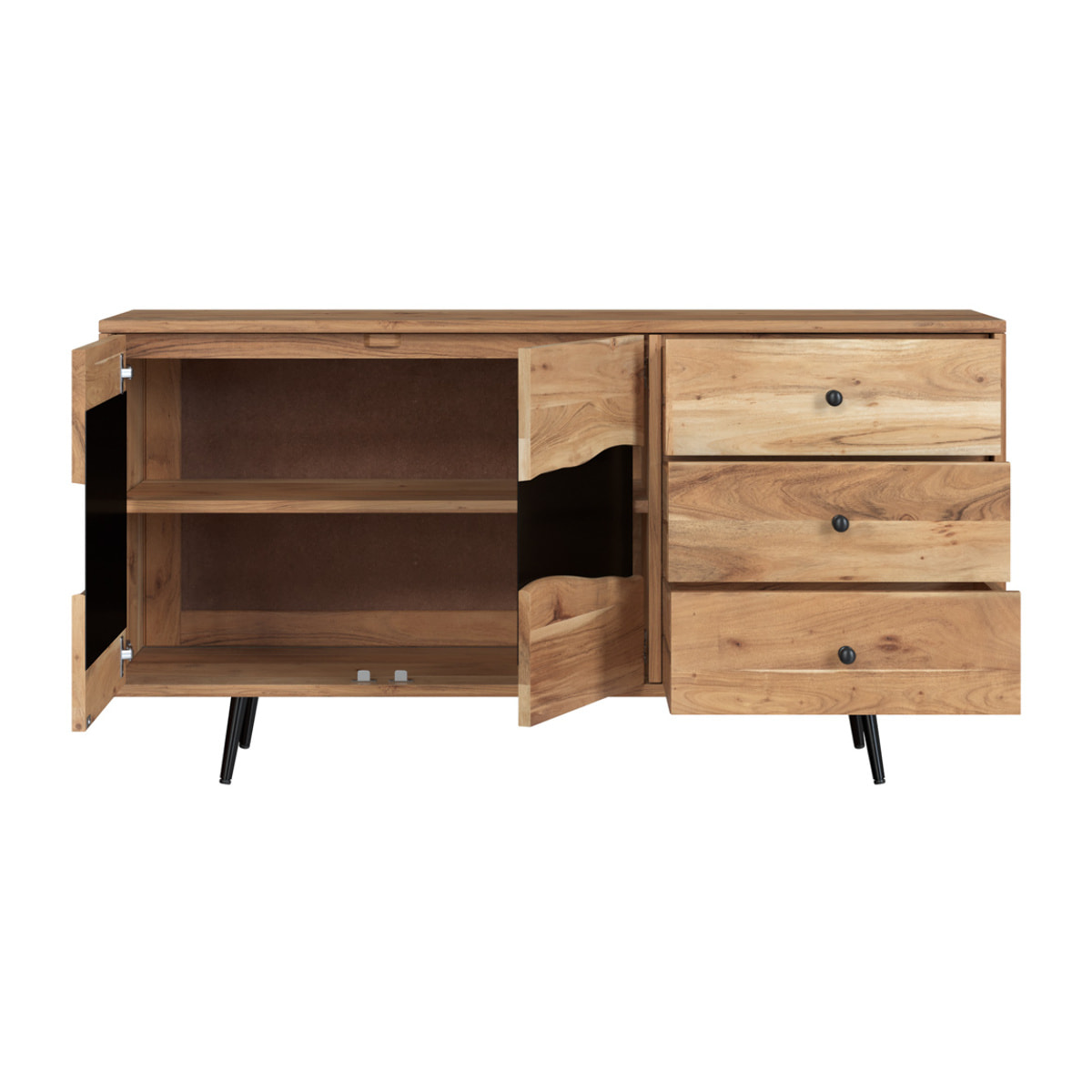 Buffet en bois d'acacia massif et métal - Alabama