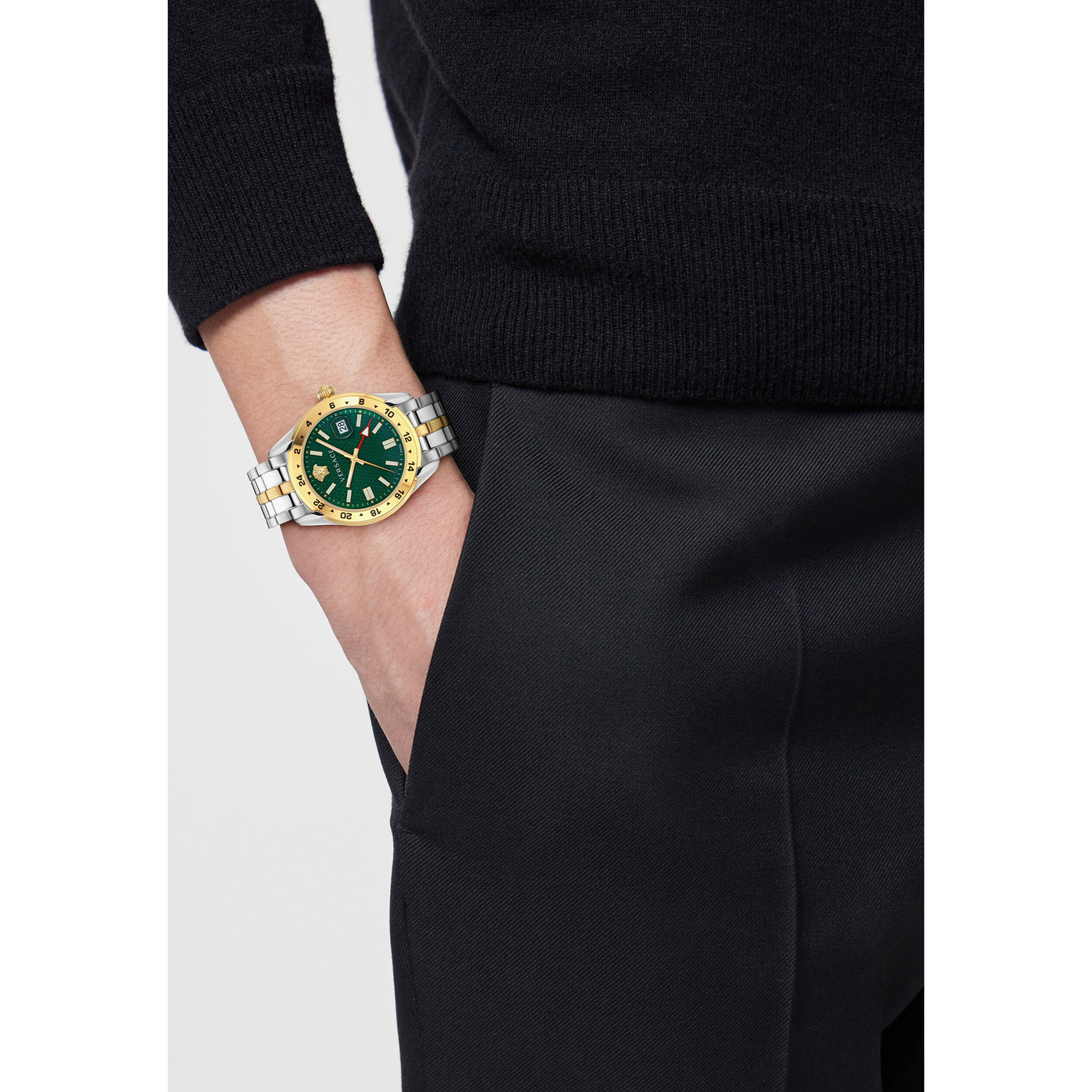 Versace Orologio Analogico Al Quarzo Greca Time Gmt