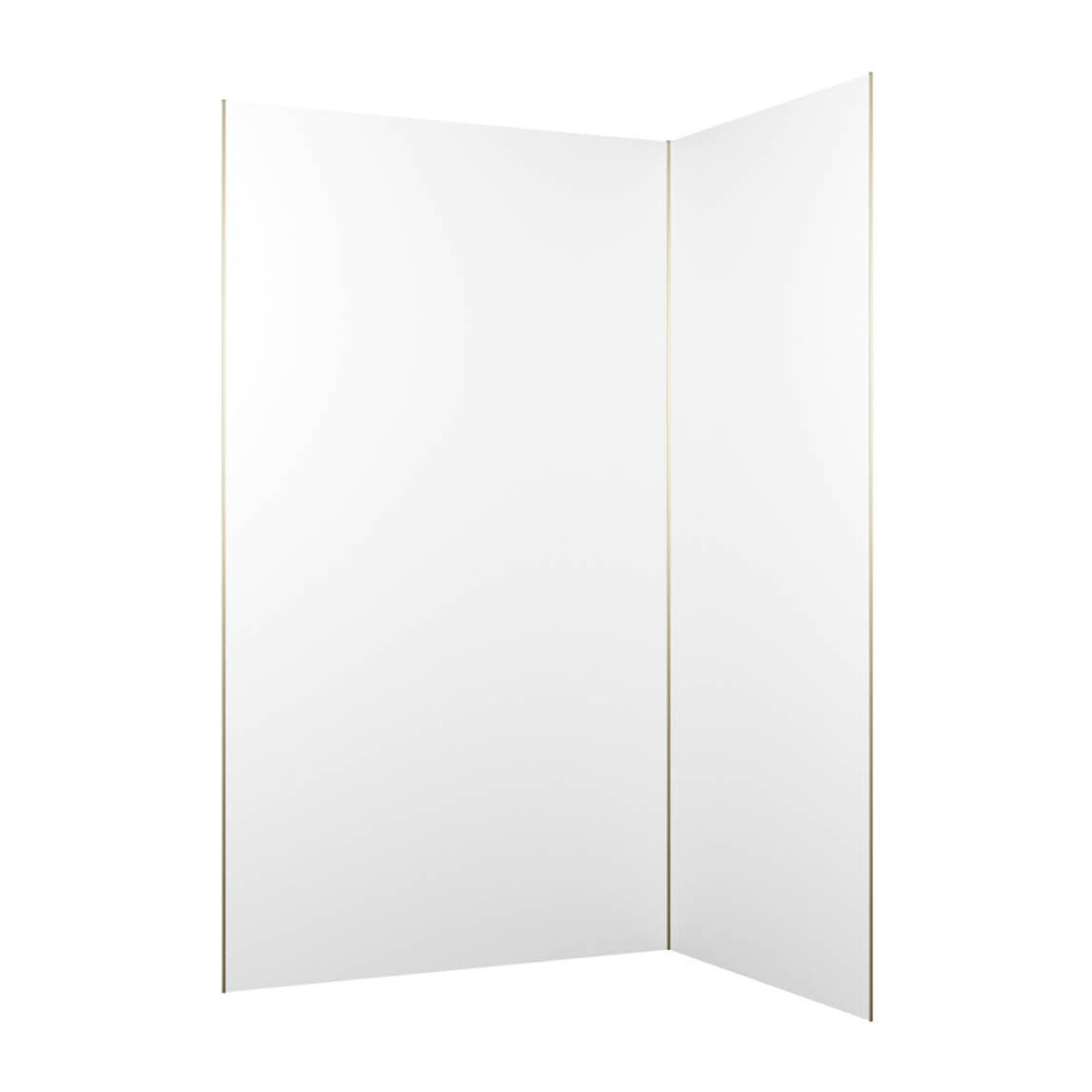 Pack 2 Panneaux Muraux en Aluminium Blanc 120+90x210 cm + Profilés Or Doré Brossé