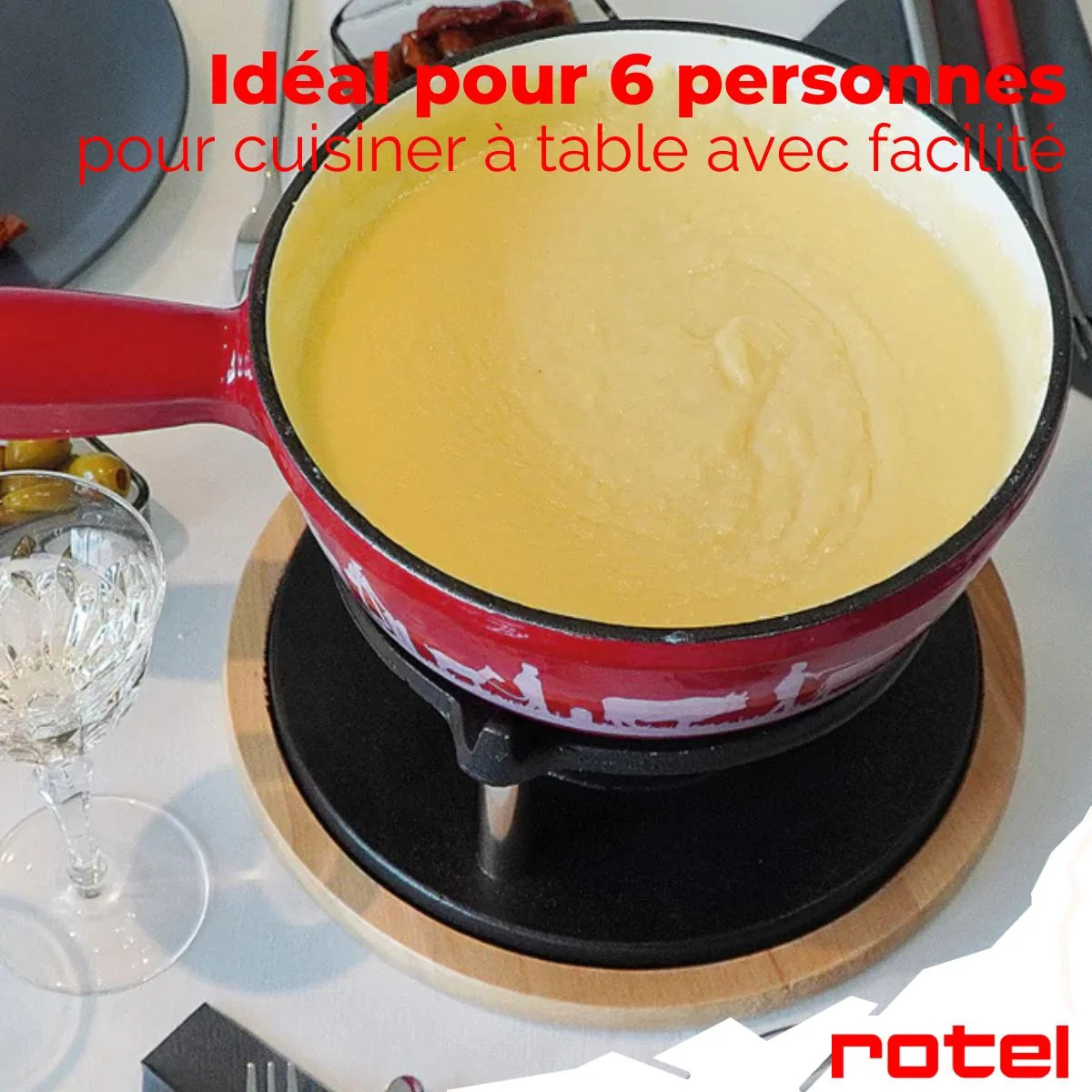 Service à fondue au fromage 6 personnes Rotel Swiss Tradition