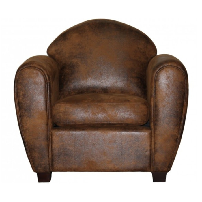 Fauteuil vintage effet simili vieilli - CLUB