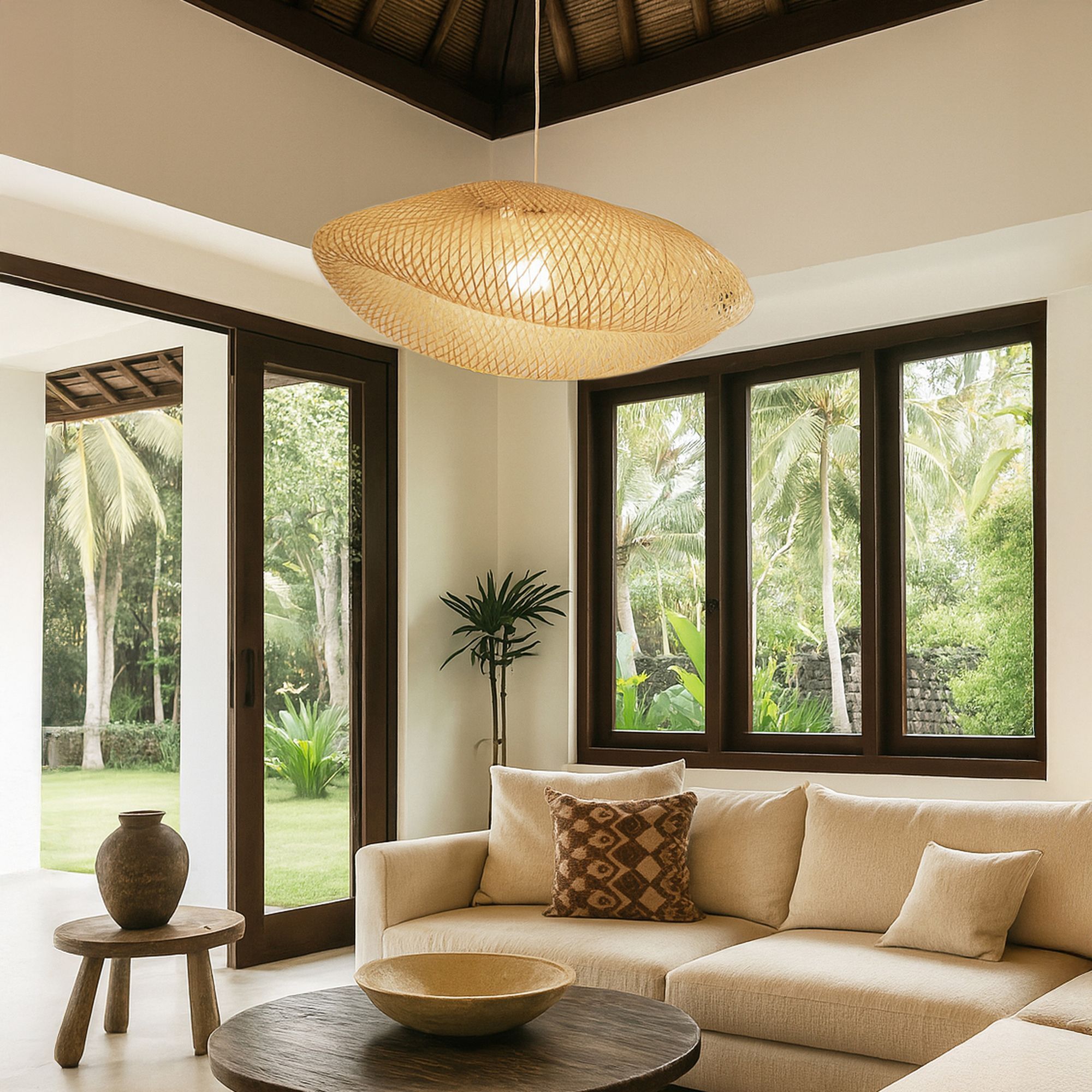 Suspension en bambou tressé KLINO