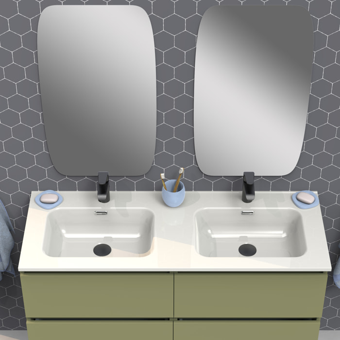 Conjunto de baño IRONA 2C, 140cm, incluye lavabo y espejo