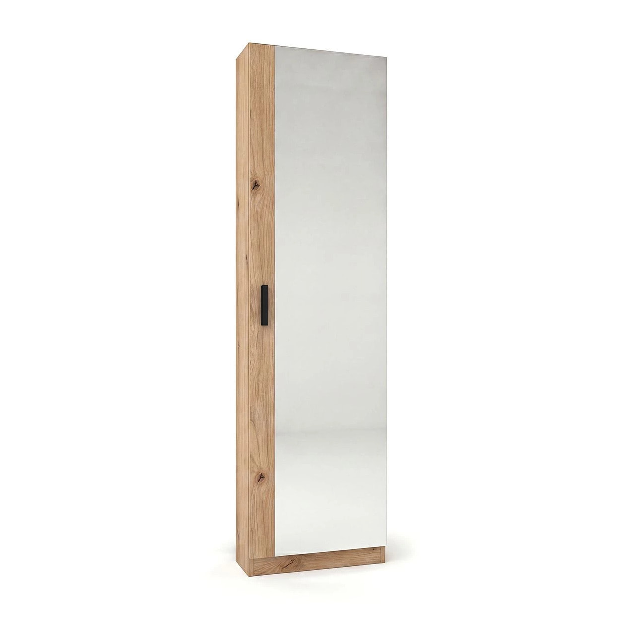 Zapatero alto de 1 puerta con espejo en alpine oak 180x50 cm Roma Alpine Oak
