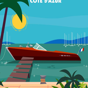 Poster de monaco dream Affiche sous cadre bois